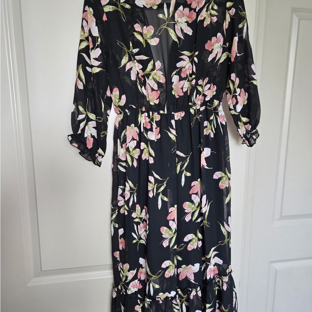 Floral Black Dress